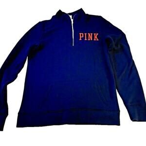PINK Victoria's Secret Chicago Bears 1/4 Zip Pullover Small Blue Knit NFL